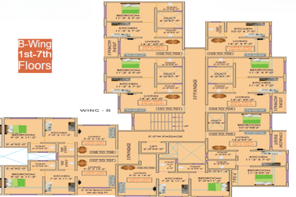 ABHI GARDEN 3 - B Wing - 1st to 7th Floors
